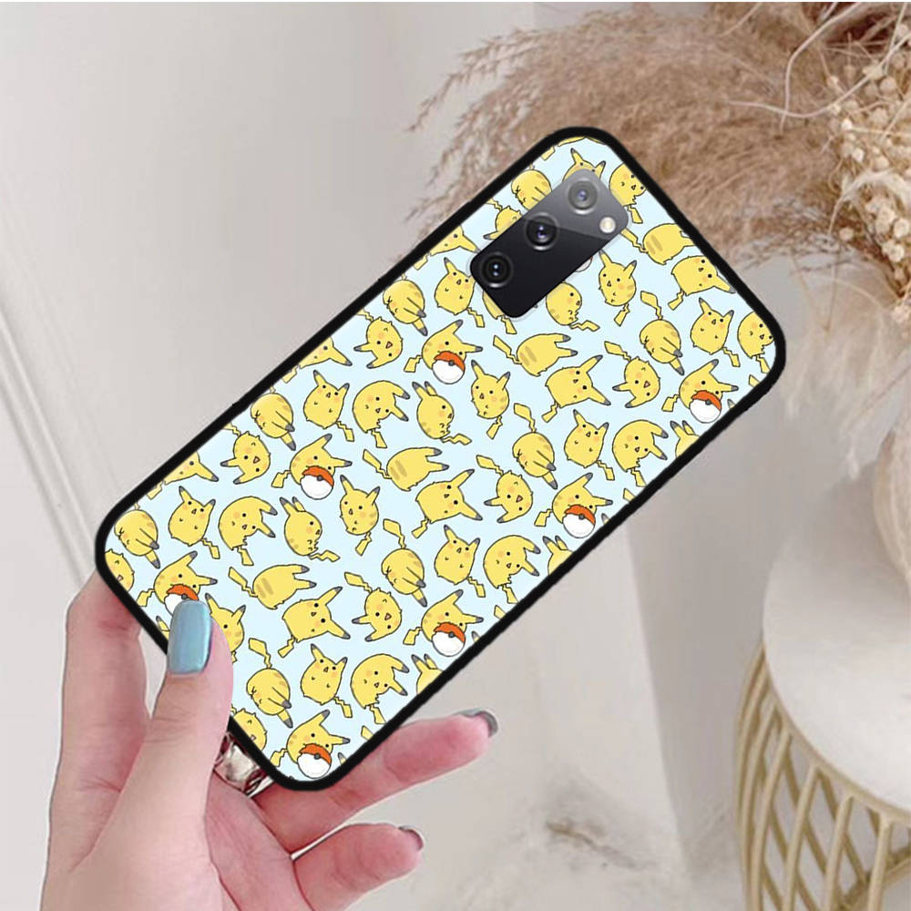 Черный чехол для OPPO Reno 8 6 5 4 Pro Plus Find X3 A17 A3 A31 A38 A40 A53 A54 A55 A74 A76 A78 A77 A80 A94 A95 A96 Lite P-35 Милые Покемоны Пикачус