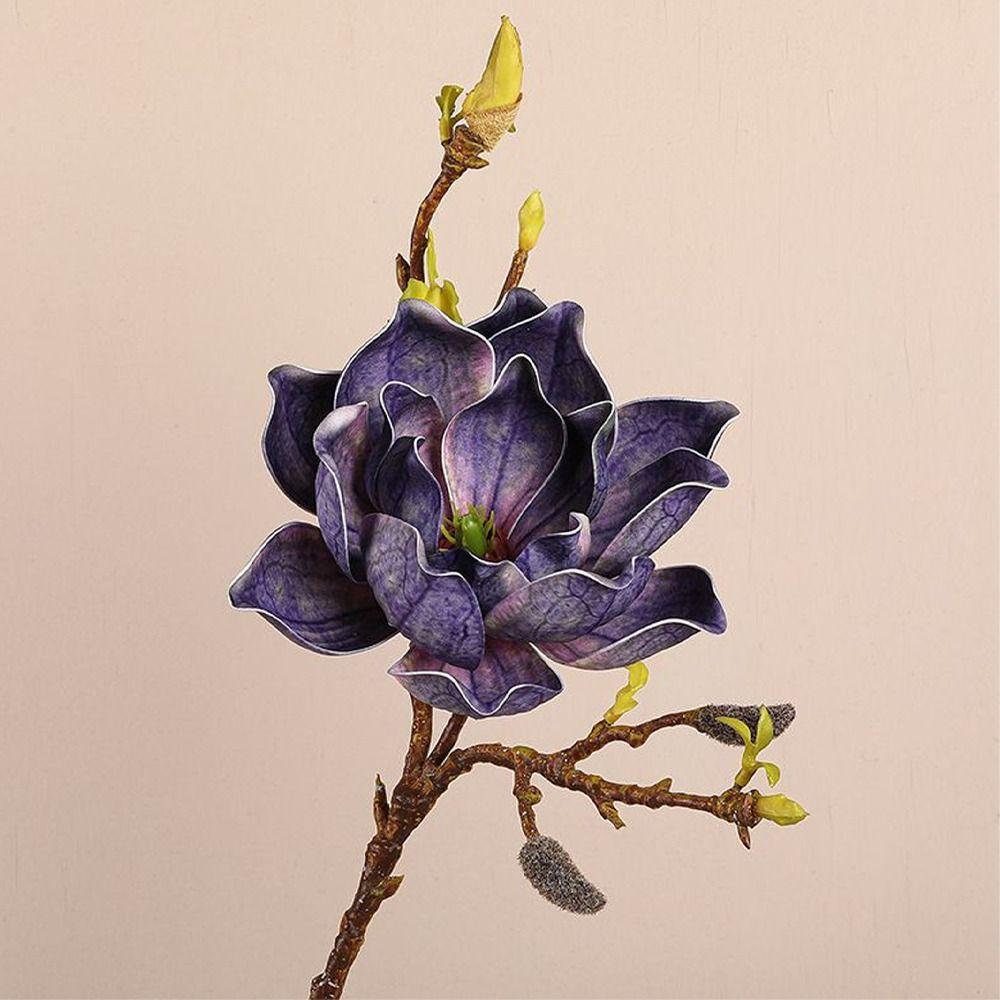 Real Touch Artificial Magnolia Branch EVA Fake Flower Simulation Big Magnolia Living Room Desktop