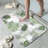 1Pcs Leaf Printed Floor Mat For Kitchen Laundry Room Absorbent Non-slip Carpet Bathroom Rug Home Entrance Doormat Washable Floor Mat