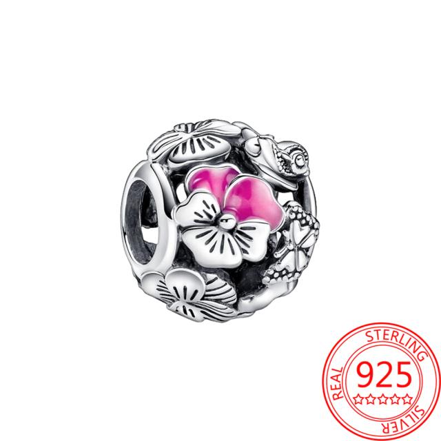 Новый брелок-ключ в виде божьей коровки и сердца, подходит для оригинального модного браслета из стерлингового серебра S925, брелок-подвеска для девочки, подарок