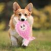 Plush Squeaky Dog Toy Mop Fish Shape Stuffed Crinkle Chew Toy for Aggressive Chewers Interactive Puppy Teeth Cleaning Toy for Small Dogs