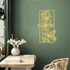 Golden Flower Wall Art - Elegant Floral Metal Décor for Bedroom and Living Room, Stylish Bed and Wall Decoration