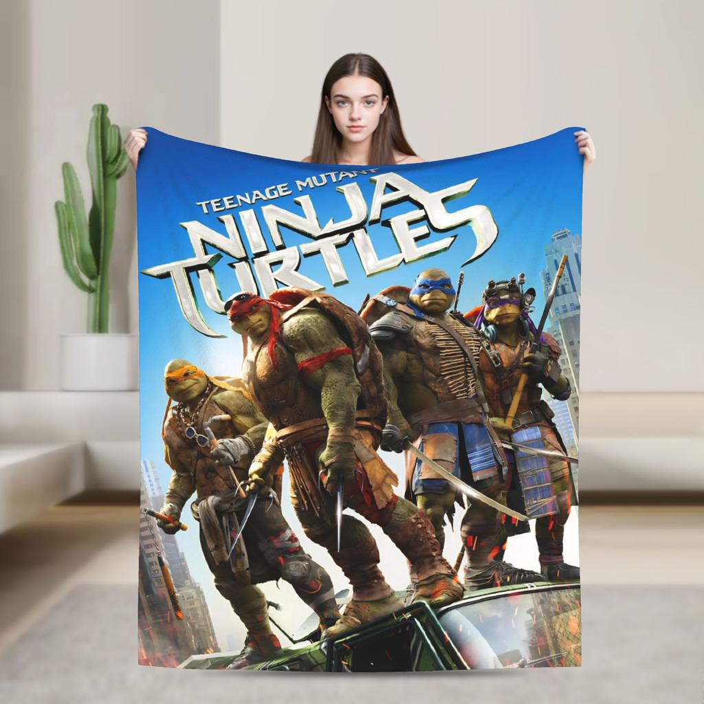 TMNT Game  Blanket Quality Warm  Bedding Throws Winter Airplane Travel Couch Chair Funny Bedspread