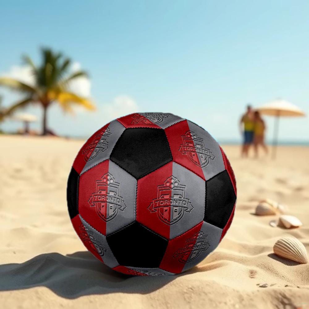 Футбольный мяч Toronto FC, цветной, для всех возрастов, машинная строчка, ПВХ, готов к соревнованиям, прочный, с высоким отскоком. РАЗМЕР 5