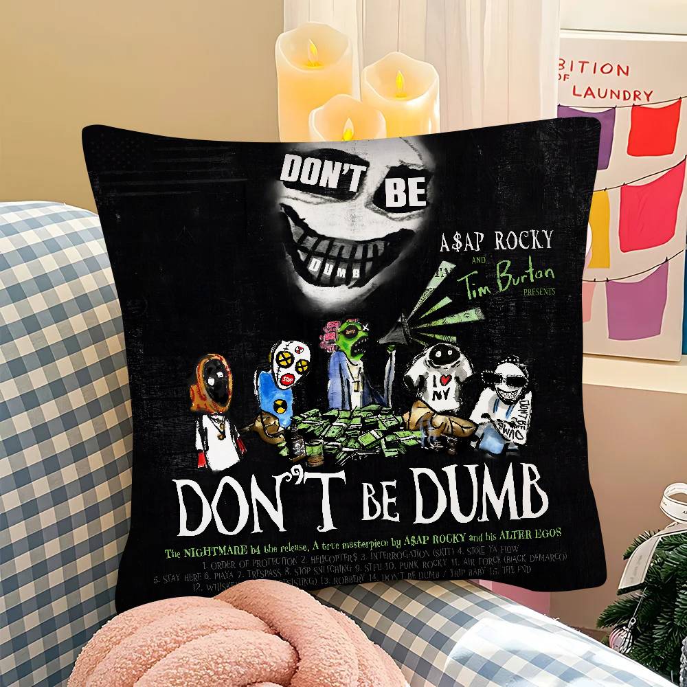 pc AAsap Dont Be Dumb RRocky Pillow Case Fashion Square Pillowcase Bedroom Sofa Room Ins Decoration Leisure