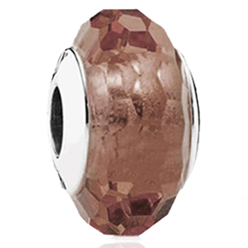 Новые оригинальные медные бусины-шармы из муранского стекла в виде цветка и листа, космическая радуга, для браслета, сделай сам, женские ювелирные изделия, подарок