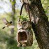 Кормушка для птиц Статуэтка совы из смолы Кормушка для птиц Наружная кормушка для воробьев Для сада Во дворе Патио Двор Веранда
