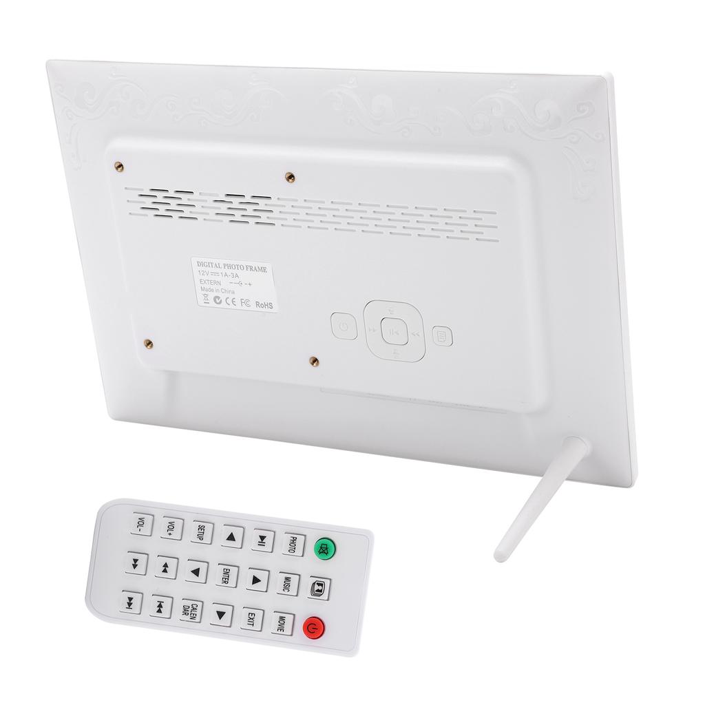 12-дюймовая цифровая фоторамка с разрешением HD 1280X800, поддержка воспроизведения изображений в формате MP3MP4 (белый)