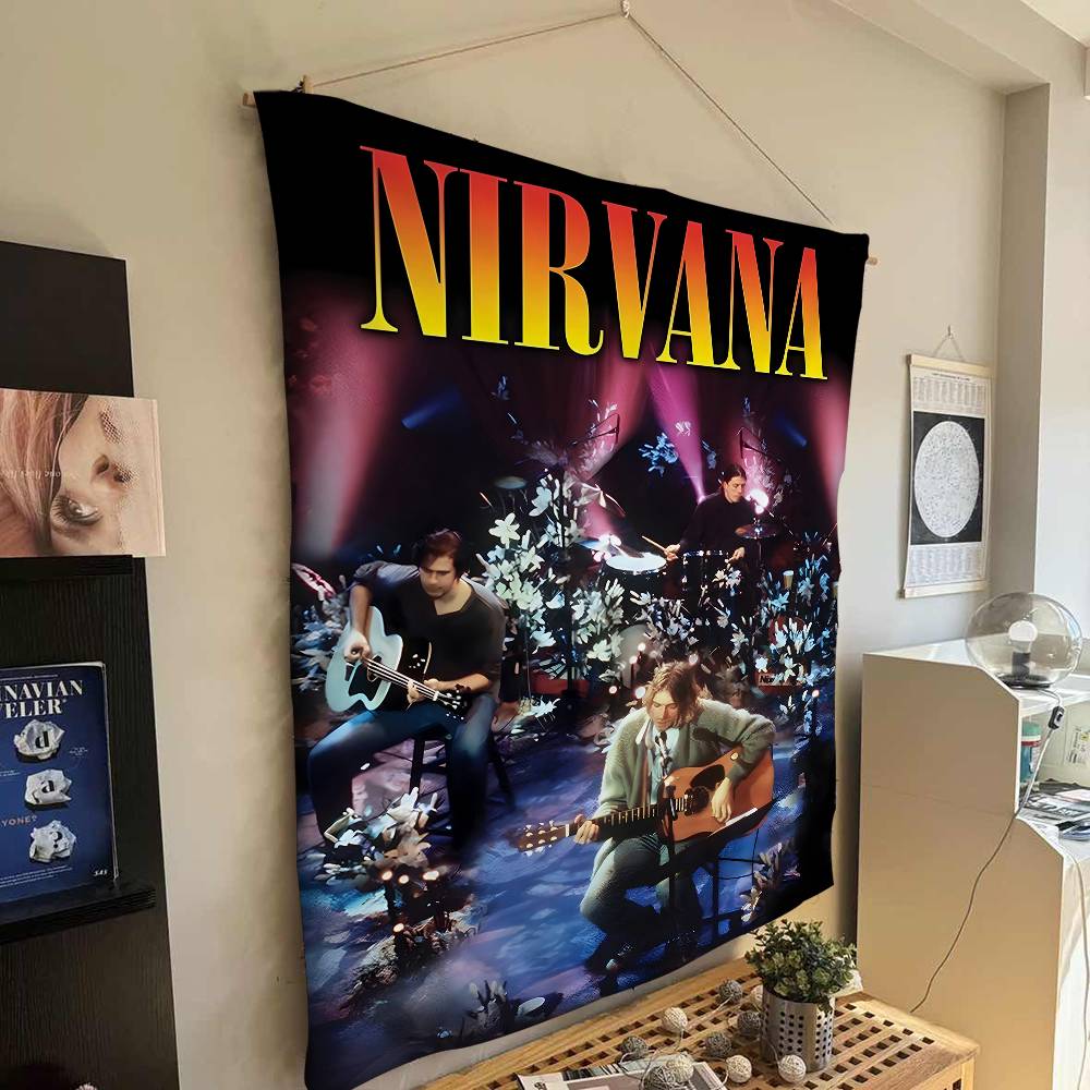 Группа Nirvana Журнал Классический Аниме Мультфильм Гобелен Искусство Научная Фантастика Комната Домашний Декор Настенное Полотно Домашний Декор