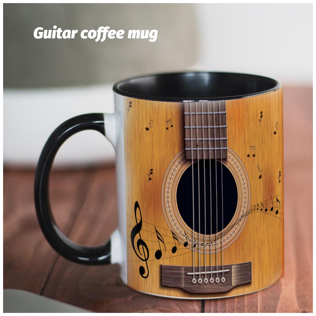 Домашний офис 350 мл гитара узор кофейная чашка гостиная чай напиток кружка портативный путешествия студенты напитки чашки