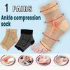 1 Pairs Ankle Brace Compression Sleeve Relieves Achilles Joint Pain, Open Toe Copper Plantar Sock With Foot Arch
