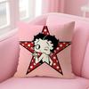 Мультяшная наволочка Betty Boop из натурального льна, двусторонняя печать, декоративная наволочка для дивана, декор для дома, подарок