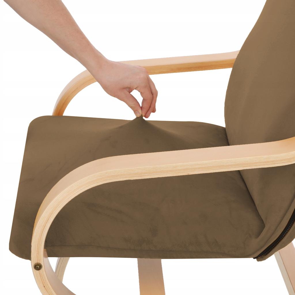 Finka Armchair Cover Cocoa Brown Elastic Velvet [21Fp]