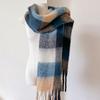Winter New Couple's Colorful Checkered Scarf for Women's Winter Warmth Thick Mohair Long Scarf Shawl