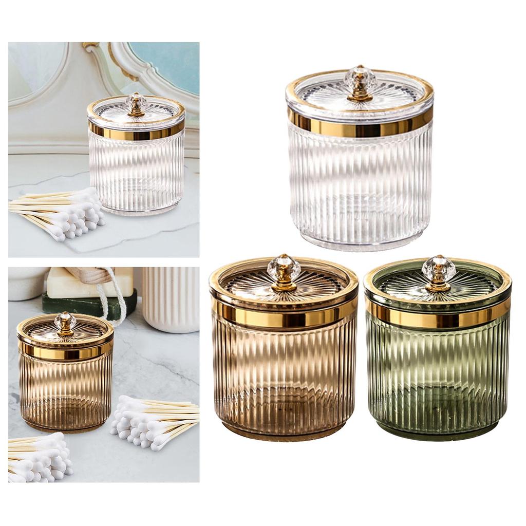 Многофункциональный держатель для ватных палочек с крышкой, прозрачный для макияжа