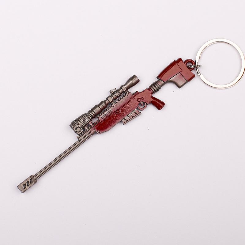 "12см брелок PUBG: Подарок: шлем 3-го уровня, сковорода и модель оружия 98KAWM.