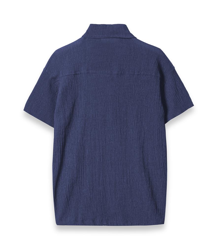 CONNECT KINLOCH Рубашка-поло из сирсакера Wish & Wear (синий)