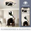Plafonnier LED - NETTLIFE - 42W - Dimmable télécommande - 30x30 cm - Noir métal