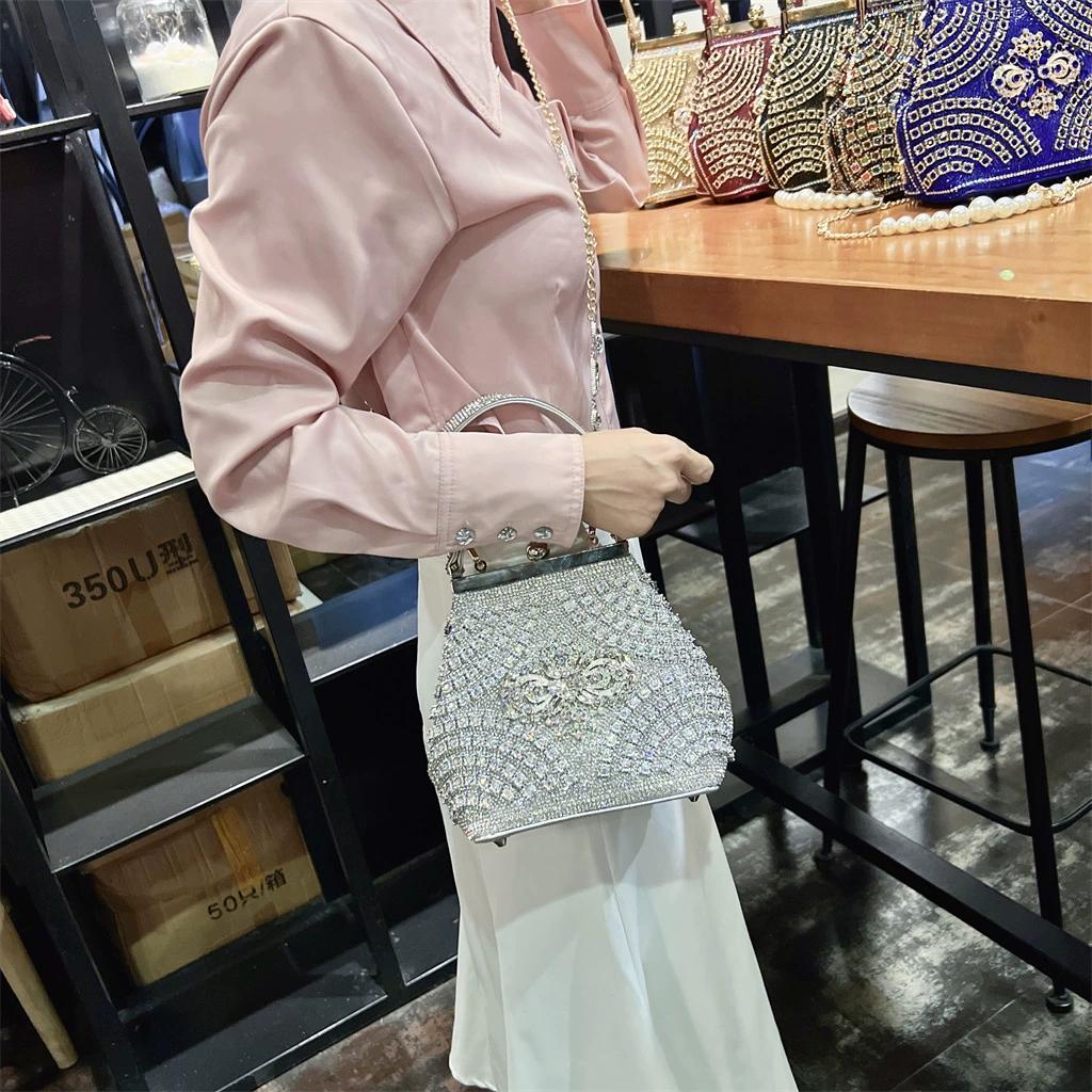 Сумка для ужина, женская сумка через плечо на одно плечо, банкетный комплект с бриллиантами, сумочка