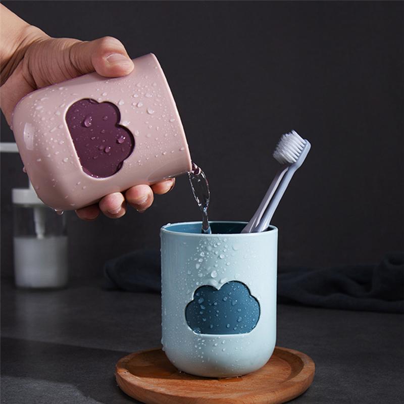 4-цветные стаканчики для зубных щеток с рисунком облаков, портативные аксессуары для ванной комнаты, пластиковые креативные утолщенные стаканчики для хранения принадлежностей для мытья полости рта