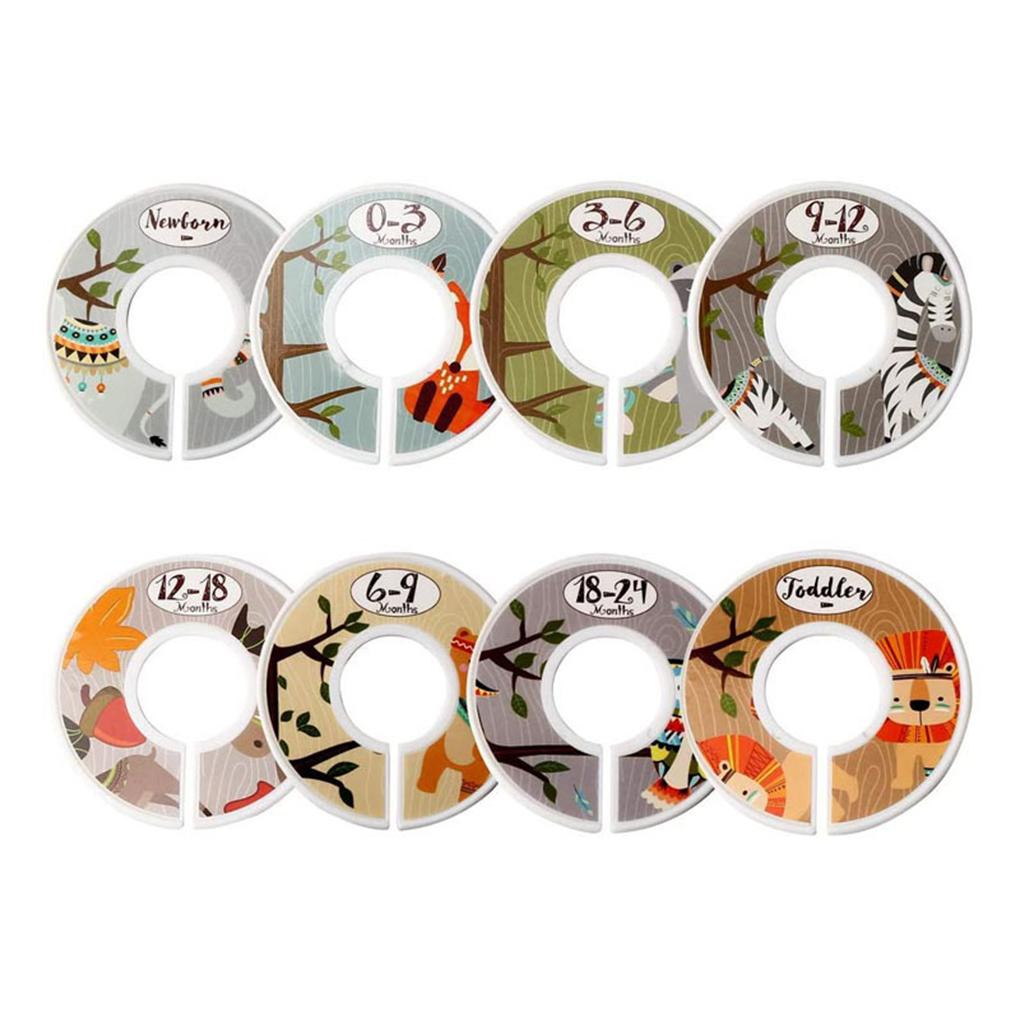 8 Pieces Wardrobe Clothes Dividers Portable Closet Hanging Size Buckles Hanger Separation Circle Bedroom Shopping Mall