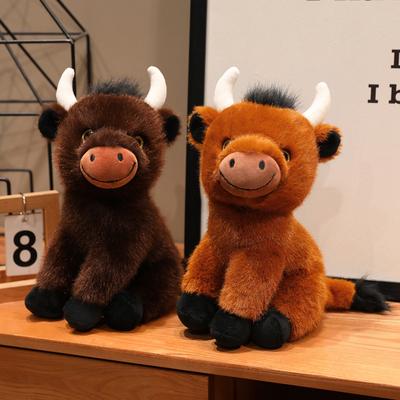 Милая Оптовая Продажа 27 см Милая Плюшевая Игрушка Шотландский Скот Реалистичное Набивное Животное Корова Кукла Классический Подарок Для Детей Сувениры с Ранчо