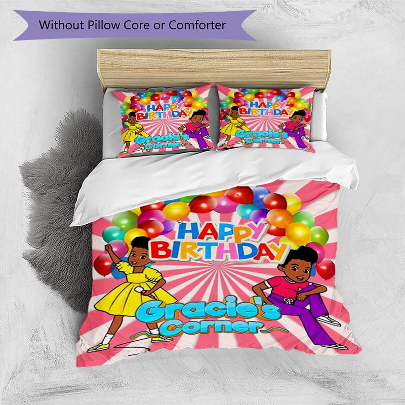 3pcs Gracie's Corner1 pattern bedding set duvet cover set includes duvet cover &pillowcases, perfect all season bedroom decoration & gift