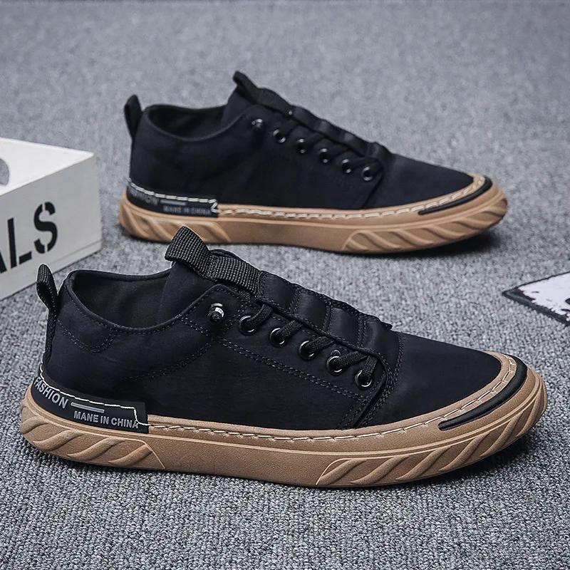 Мужская повседневная обувь, дышащая парусиновая обувь из ледяного шелка, удобные кроссовки на плоской подошве из вулканизированной ткани для мужчин, Zapatillas De Hombre