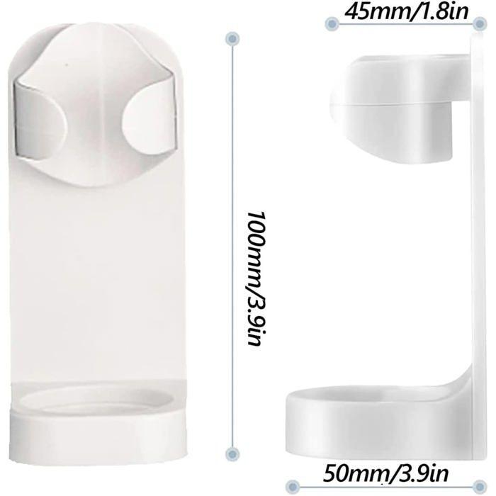 Lot de 2 supports muraux auto-adhésifs pour brosse à dents électrique sans perçage - blanc