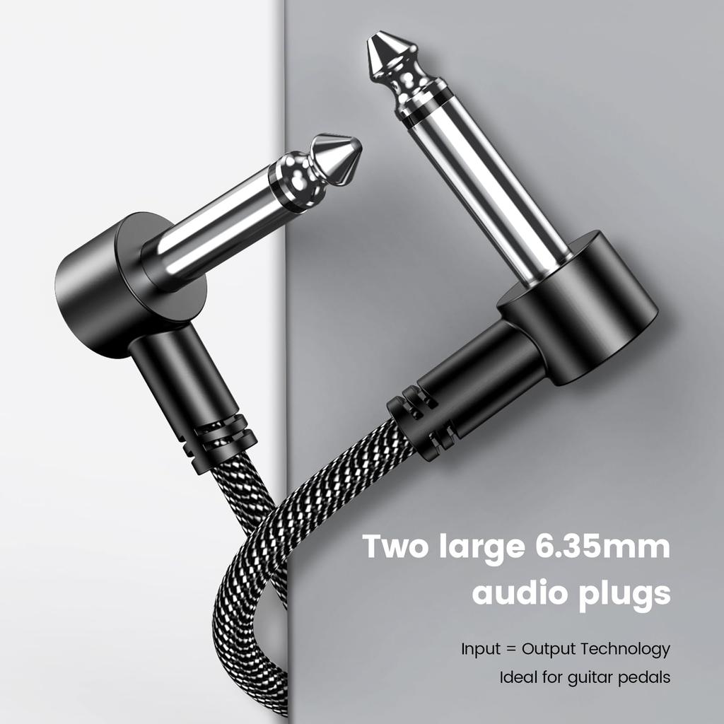 MOSWAG плоские соединительные кабели 6 6 дюймов гитарный педаль эффектов инструментальный кабель дюймовый прямоугольный штекер плоский гитарный соединительный кабель для разнообразного аудиооборудования упаковка,