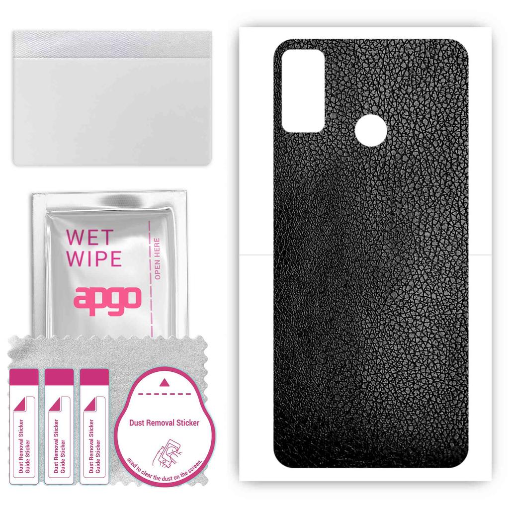 apgo Защитная наклейка-скин для задней панели, совместимая с Honor 9X Lite, Пленка-обертка, Фольга, Винил - Узор Черная кожа