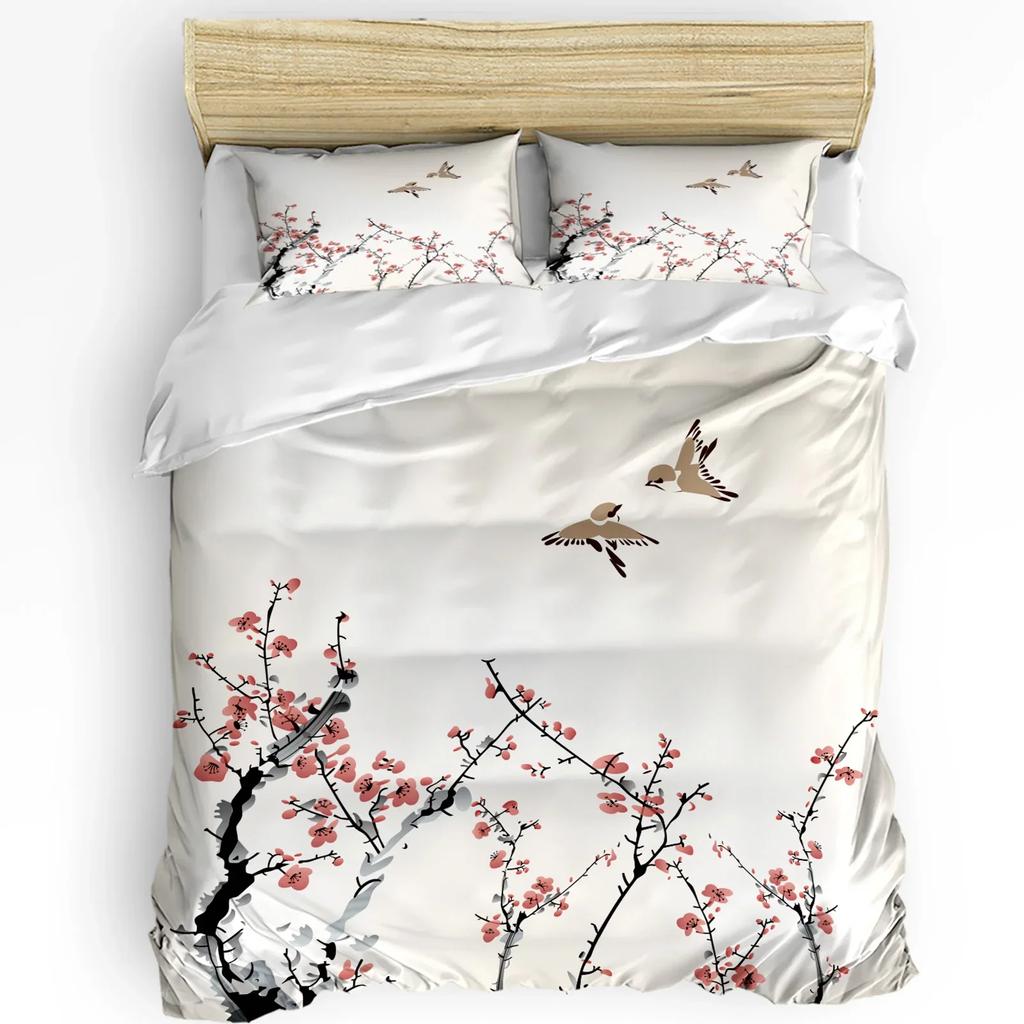 Plant Flower Hummingbirds Bedding Set 3pcs Boys Girls Duvet Cover Pillowcase Kids Adult Quilt Cover Double Bed Set Home Textile