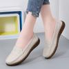 One-Pedal Beef Tendon Soft-Soled Mother Shoes Versatile British Soft-Soled Loafers Women'S Flat-Soled Casual Leather Shoes