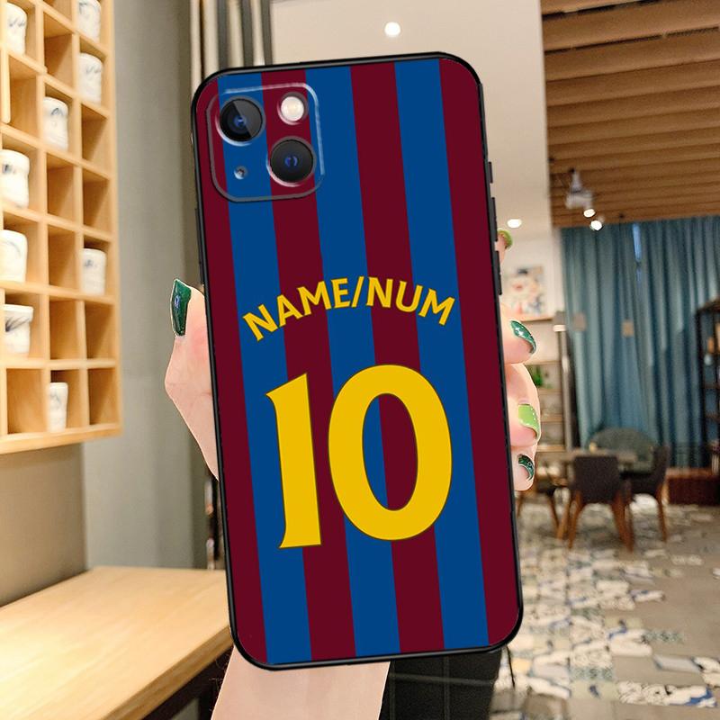 Персонализированный чехол для iPhone 13 12 11 14 15 16 Pro Max XS X XR Plus 12 13 Mini с футбольным именем, номером и телефоном
