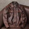 The First Layer of Cowhide Leather Jacket Men's Locomotive Retro Old Leather Jacket