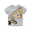 Kids Boy's T-shirt Cartoon Backhoe Short Sleeved T-shirt