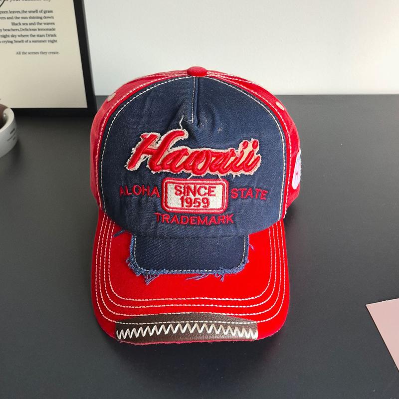 Punk Letters Embroidery Baseball Cap for Women Men Hip Hop Patchwork Snapback Peaked Hat Outdoor Sport Sunshade Street Hats