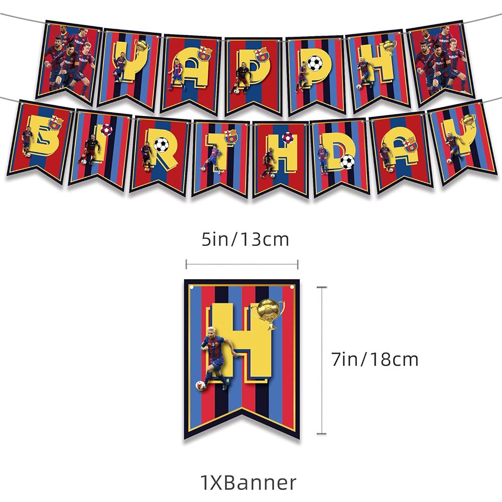 30 шт. Барселона Месси Футбольная вечеринка включала Баннер Топперы для торта Шары