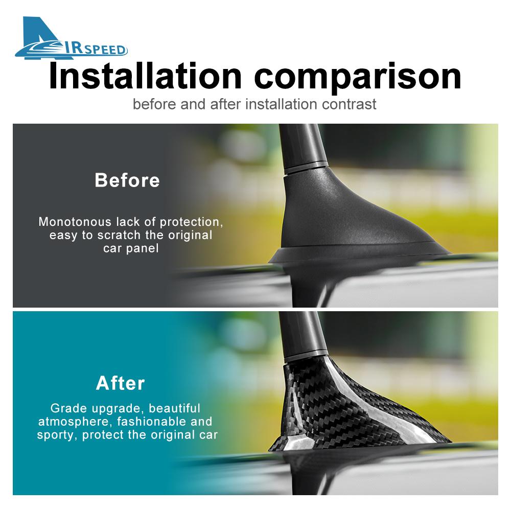 Real Hard Carbon Fiber Antenna Shark Fin for Fiat 500 Abarth 595 2012-2023 Interior Accessories