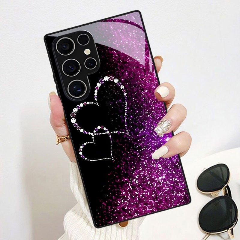 The Purple Heart-Shaped Phone Case Is Suitable for Samsung Series Phones Such as S26 S25 S24 S23 S22 S21 S20