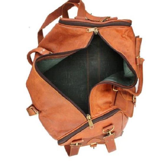 Хорошо сделанная мужская кожаная винтажная спортивная сумка для переноски на выходных в спортзале