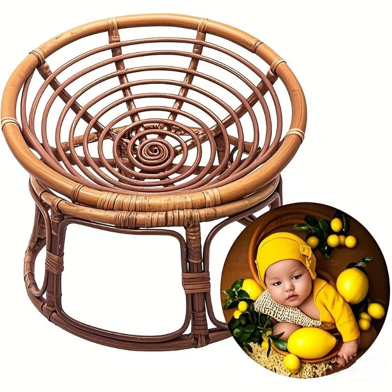 Плетеное кресло Винтажное бамбуковое кресло-радар Кресло Идеально для фотографии Колыбель Реквизит Ручная работа Стильный декор для дома Аксессуар для колыбели