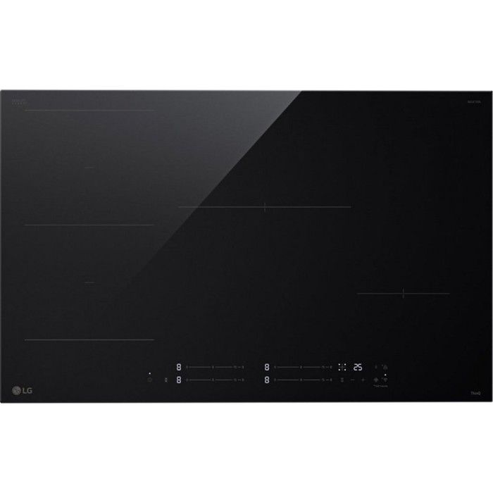 Table de cuisson induction - LG - 4 foyers - Zone flex - 7400W - Largeur 80 cm - Noir