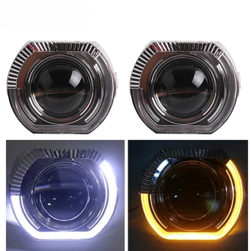 2pcs 2.5 Inch 3 Inch Angel Eyes Led Easy Install Koito Q5 Bixenon Hid Projector Lens Shroud Mask Cover Headlight Car Styling