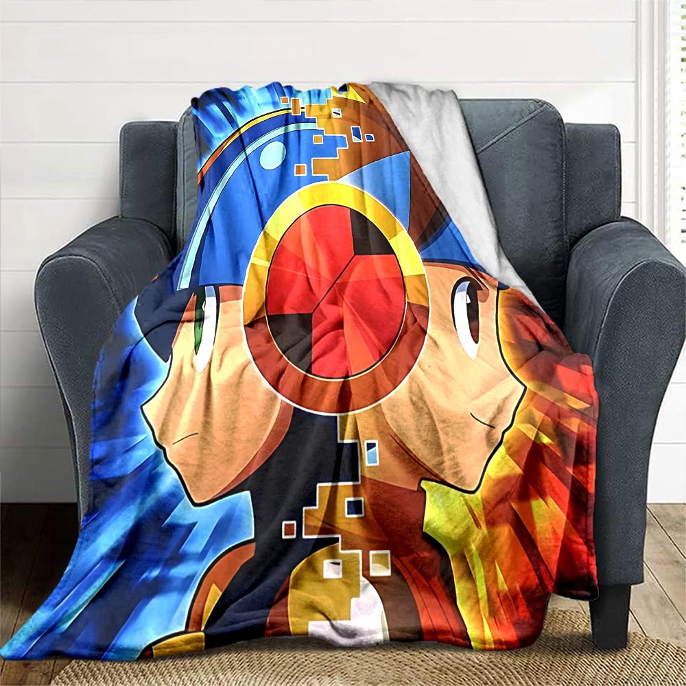 Cyberpunk Hero Profile Flannel Blanket Super Soft Warm Cozy Blanket For Sofa Bed Office Travel Allseason Home Decor Gift