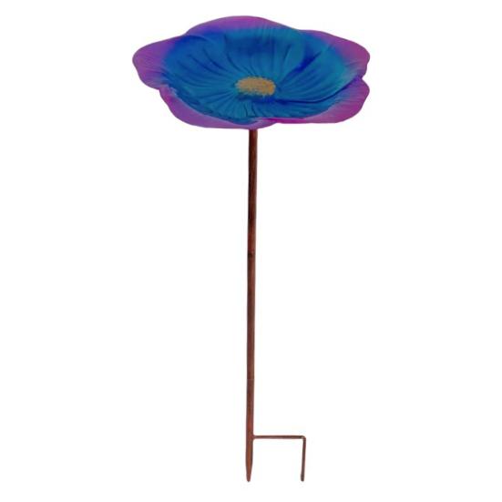 Metal Stake Vivid Flower Design Simple Installation Hummingbird Food Holder Bird Feeder