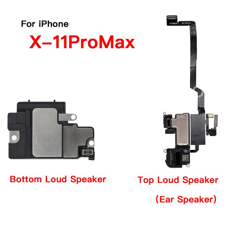 Ear Speaker , Top Bottom Loud Speaker Replacement For iPhone X XR XS 11 Pro Max Earpiece With Flex Cable NO Face ID