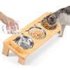 Набор подставок из нержавеющей стали для приподнятых кошачьих мисок для сухого и влажного корма, воды, с двойными ручками, набор мисок для кошачьего корма, легко моется для питомца, маленький