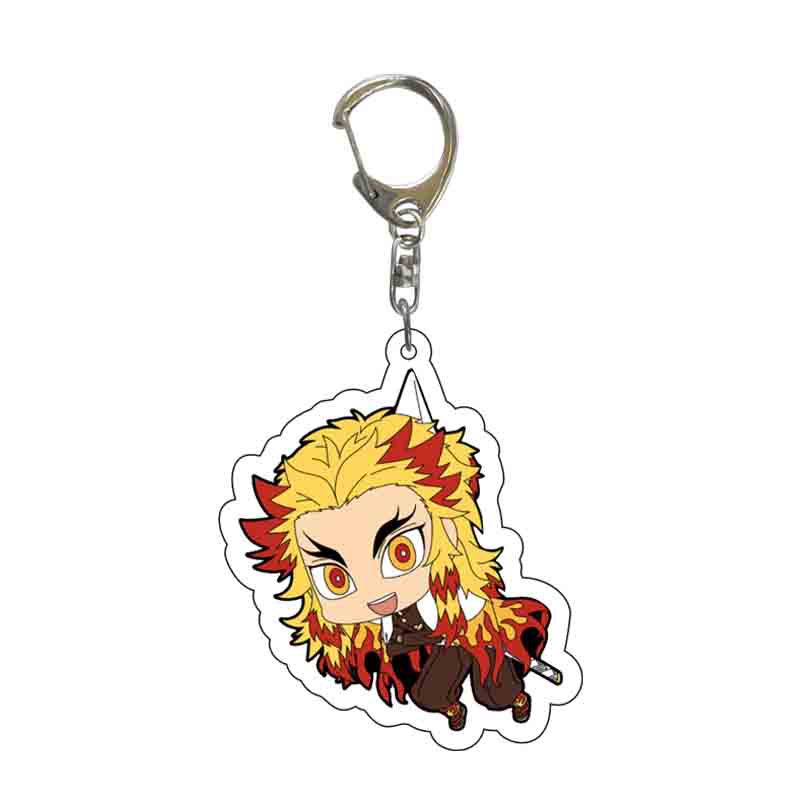 Клинок, рассекающий демонов Kimetsu No Yaiba Замок Бесконечности Акриловый брелок Украшения Токито Муичиро Игуро Обанзай Модель для действий Модели Игрушки
