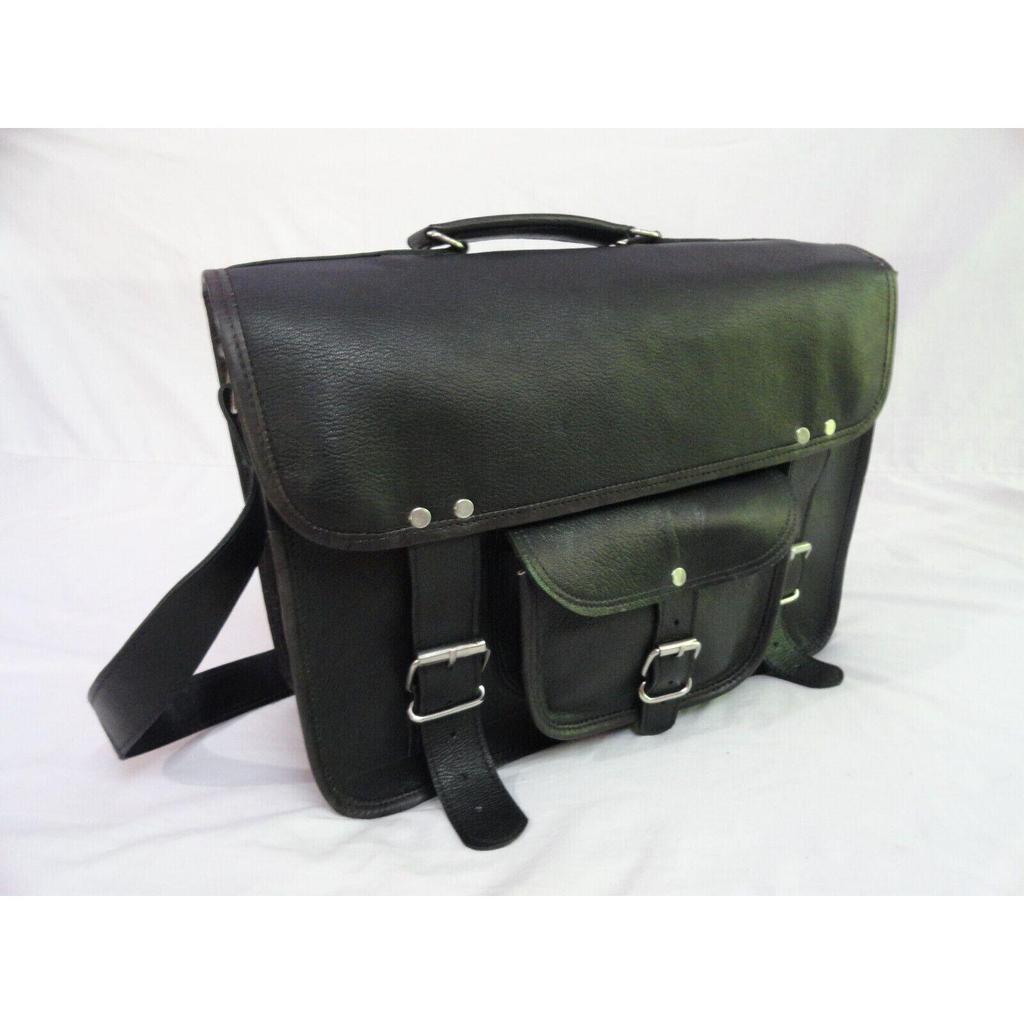 Black Leather Camera Bag Padded Case Messenger Satchel Crossbody Bags